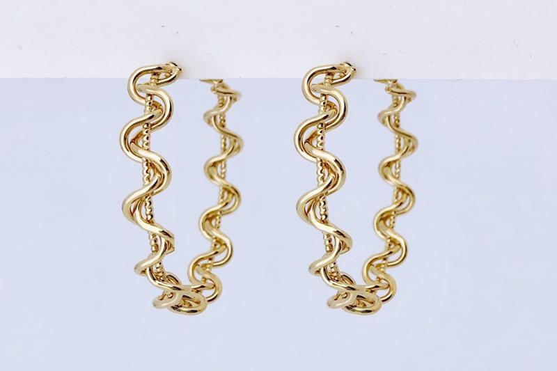 [Ozel] Trendy Glossy Brass Earrings [Ozel