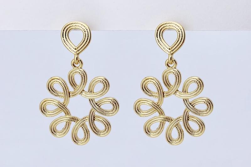 ] Stylish Glossy Zinc Alloy Earrings [Ozel]