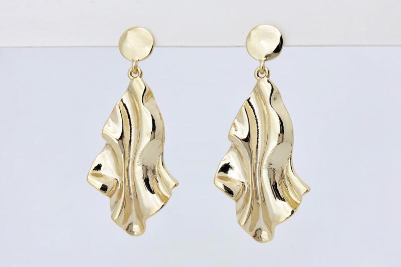 Ozel] Casual Mood Glossy Zinc Alloy Earrings [Ozel