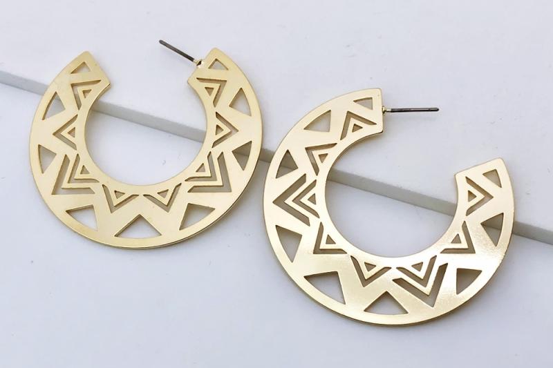 [Ozel] Unique Mood Glossy Brass Earrings