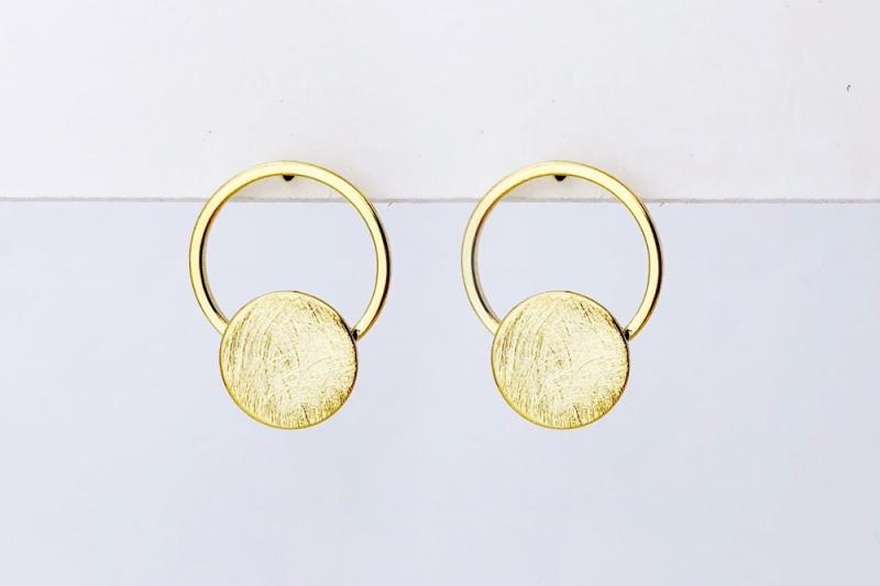 [Ozel] Trendy Asymmetrical Curve Brass Earrings