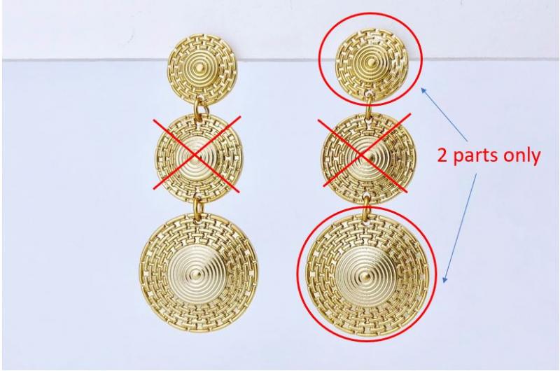 [Ozel] Layered Vintage Plated Zinc Alloy Earrings