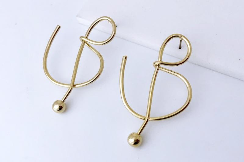 [Ozel] Unique Mood Glossy Brass Earrings