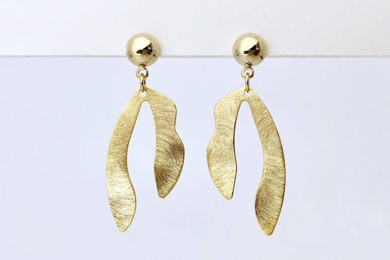 [오젤] 레이어드 언발란스 커브 신주 귀걸이