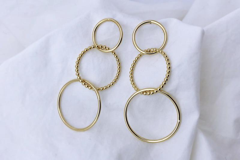 [Ozel] Casual Mood Glossy Brass Earrings