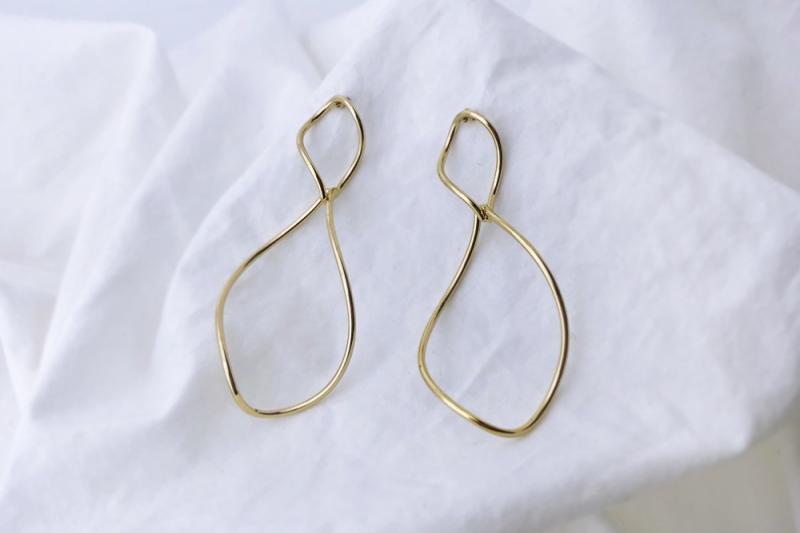 [Ozel] Casual Mood Glossy Brass Earrings