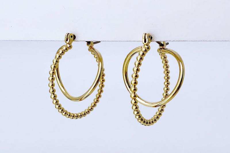 [Ozel] Stylish Glossy Brass Earrings