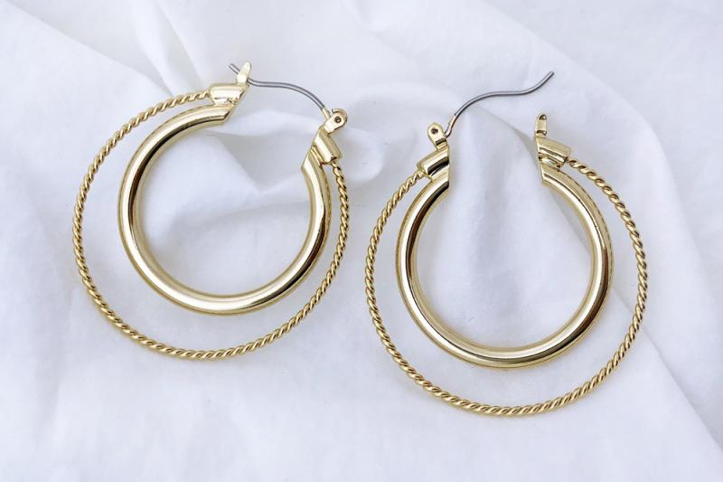 [Ozel] Simple Minimal Glossy Brass Earrings