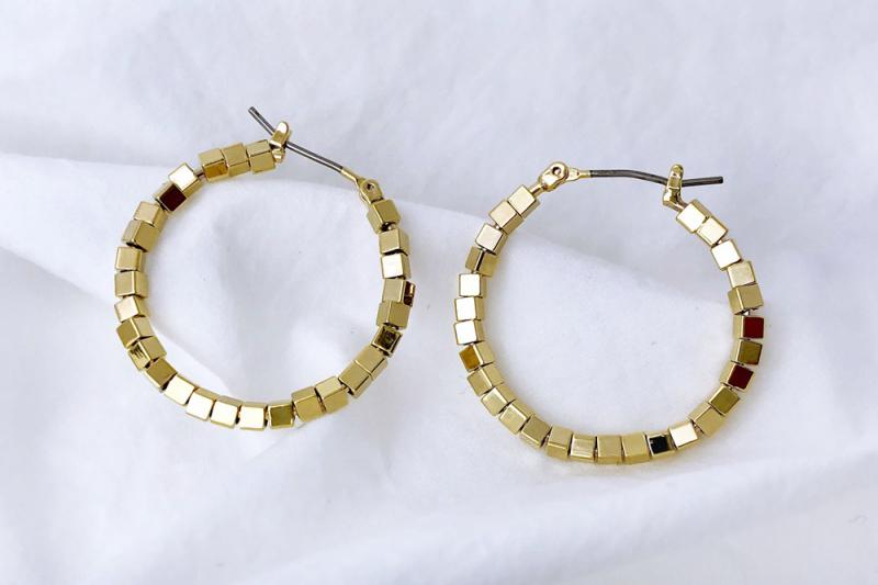 [Ozel] Delicate Fit Glossy Brass Earrings