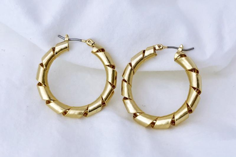 [Ozel] Casual Mood Glossy Brass Earrings