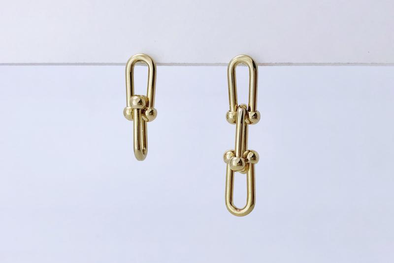 [Ozel] Casual Mood Glossy Brass Earrings