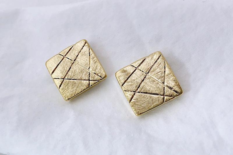 [Ozel] Layered Asymmetrical Curve Brass Earrings