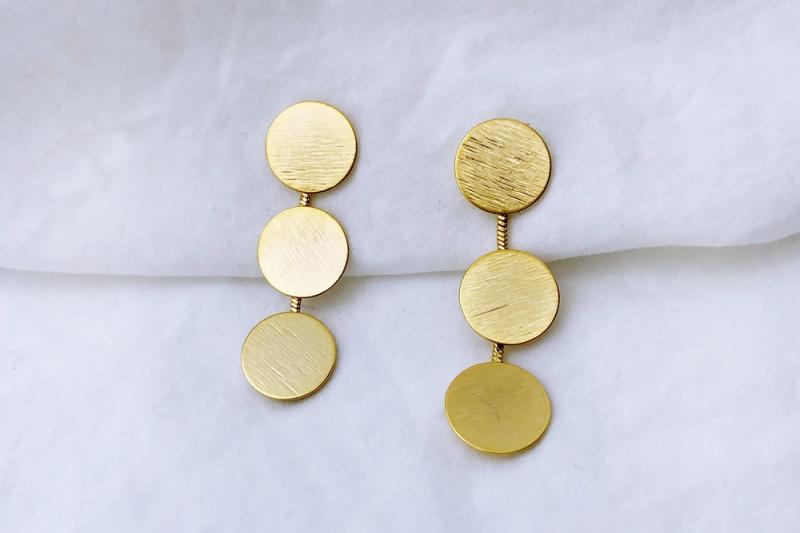 [Ozel] Delicate Fit Glossy Brass Earrings