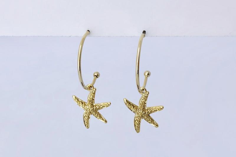 [Ozel] Girlfriend Gift Glossy Wire Brass Zinc Alloy Earrings