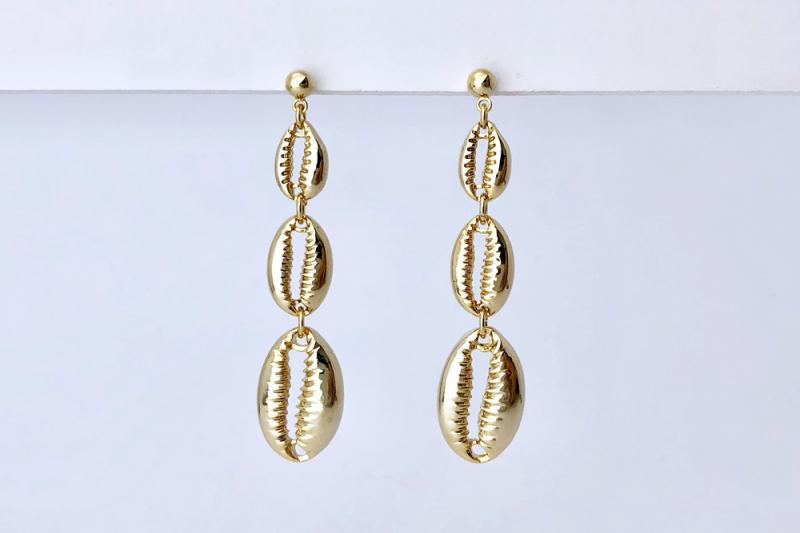 [Ozel] Subtle Charm Glossy Brass Zinc Alloy Earrings