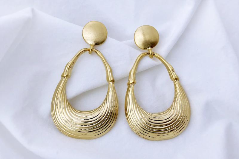 [Ozel] Layered Vintage Plated Zinc Alloy Earrings
