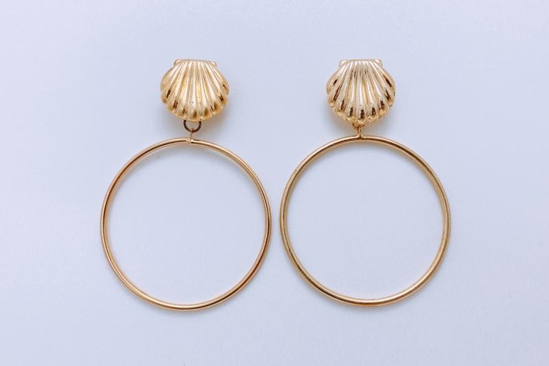 [Ozel] Modern Classic Glossy Wire Brass Zinc Alloy Earrings