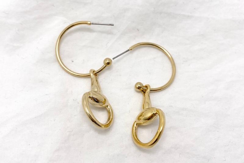 [Ozel] Layered Glossy Brass Zinc Alloy Earrings