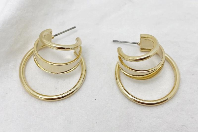 Modern Classic Glossy Brass Earrings