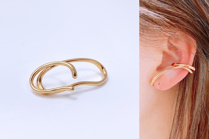 [Ozel] Luxurious Glossy Brass Ear Cuff