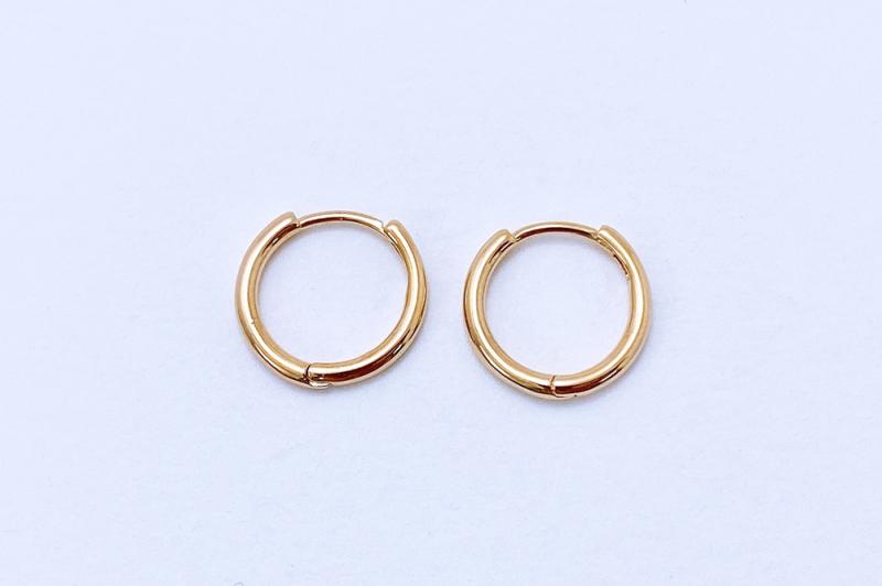 [Ozel] Subtle Charm Glossy Brass Earrings