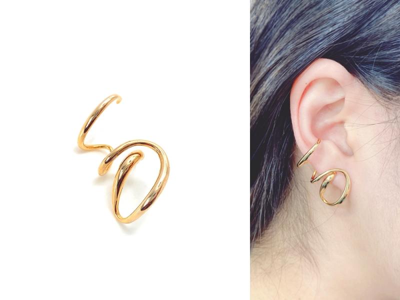 [Ozel] Delicate Fit Glossy Brass Ear Cuff