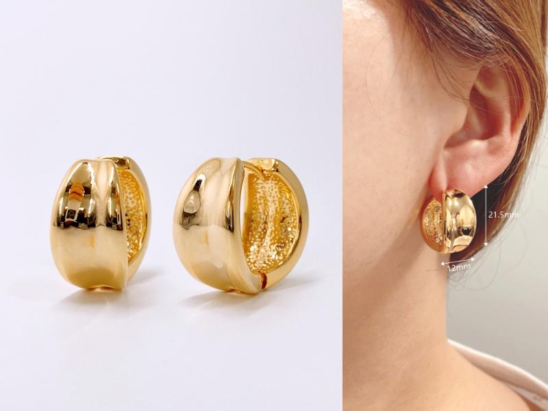 [Ozel] Elegant Glossy Brass Earrings