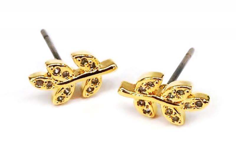 [Ozel] Feminine Glossy Brass Cubic Earrings