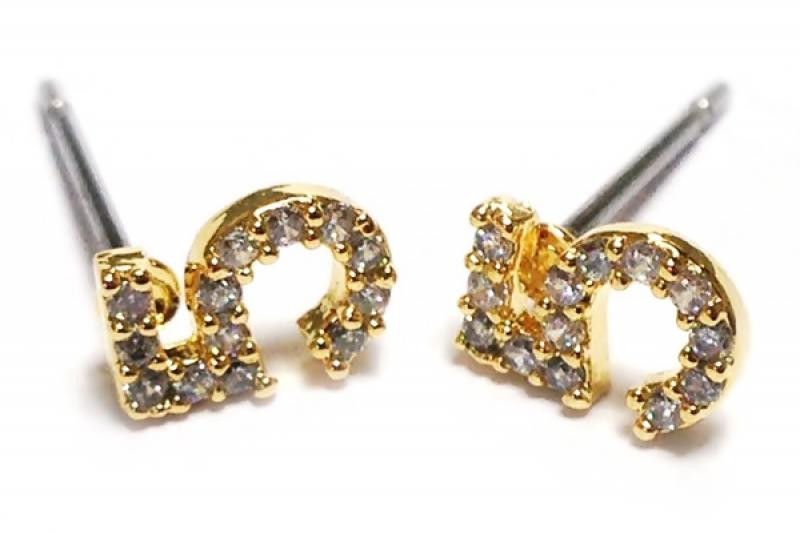 [Ozel] Trendy Glossy Brass Cubic Earrings