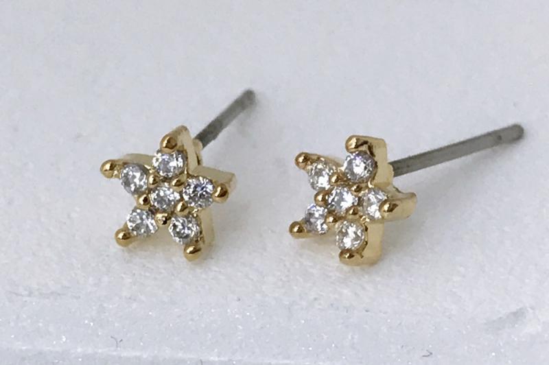 [Ozel] Trendy Glossy Brass Cubic Earrings
