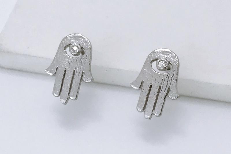 [Ozel] Wedding Guest Look Glossy Brass Cubic Earrings