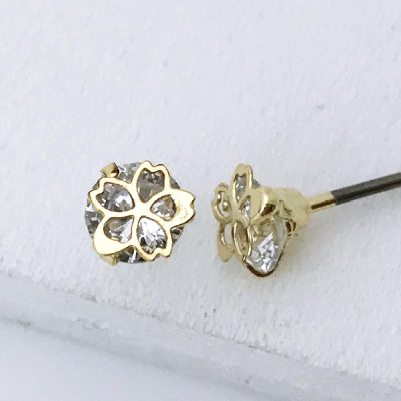 [Ozel] Unique Mood Glossy Brass Cubic Earrings
