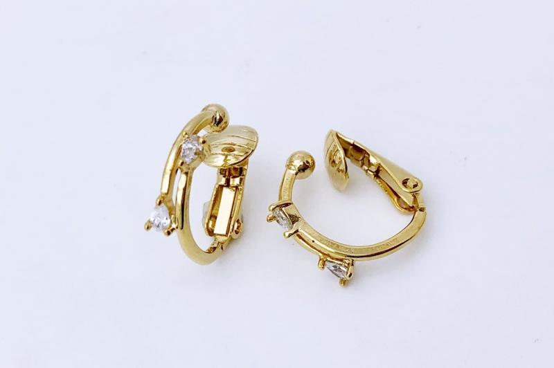 [Ozel] Simple Minimal Glossy Brass Cubic Hairpin