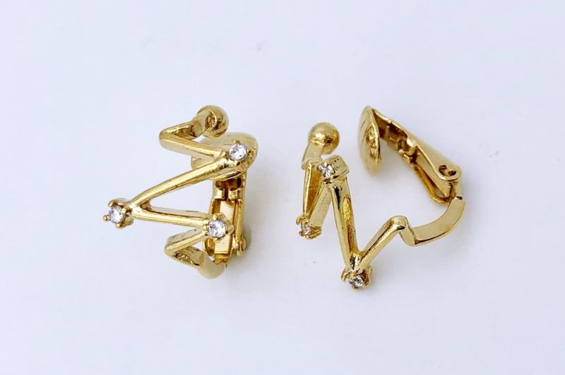 [Ozel] Simple Minimal Glossy Brass Cubic Hairpin