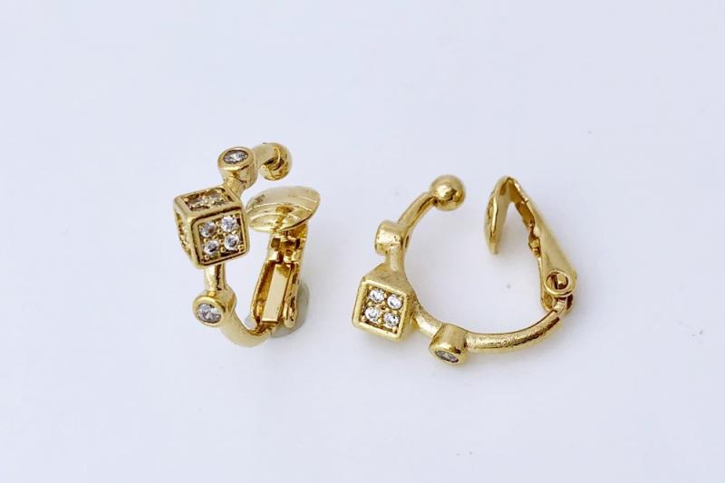 [Ozel] Trendy Glossy Brass Cubic Hairpin