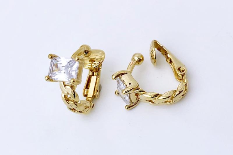 [Ozel] Simple Minimal Glossy Brass Cubic Hairpin