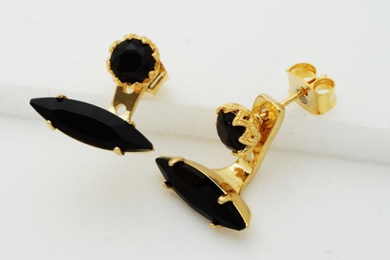 [Ozel] Simple Minimal Glossy Brass Cubic Earrings