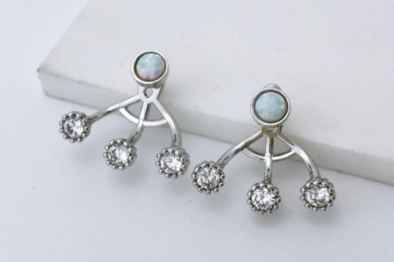 [Ozel] Shiny BRASS Cubic Zirconia Earring