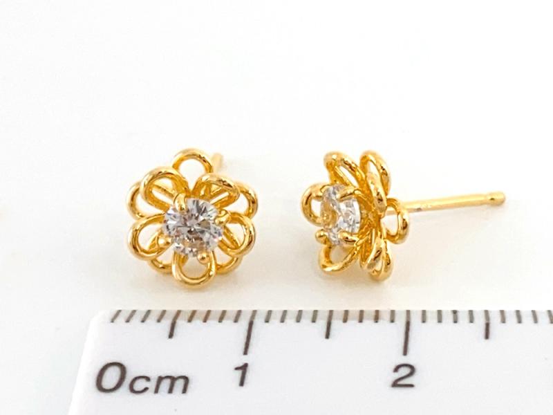 [Ozel] Shiny BRASS Cubic Zirconia Earring