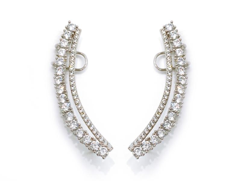 [Ozel] Shiny BRASS Cubic Zirconia Earring