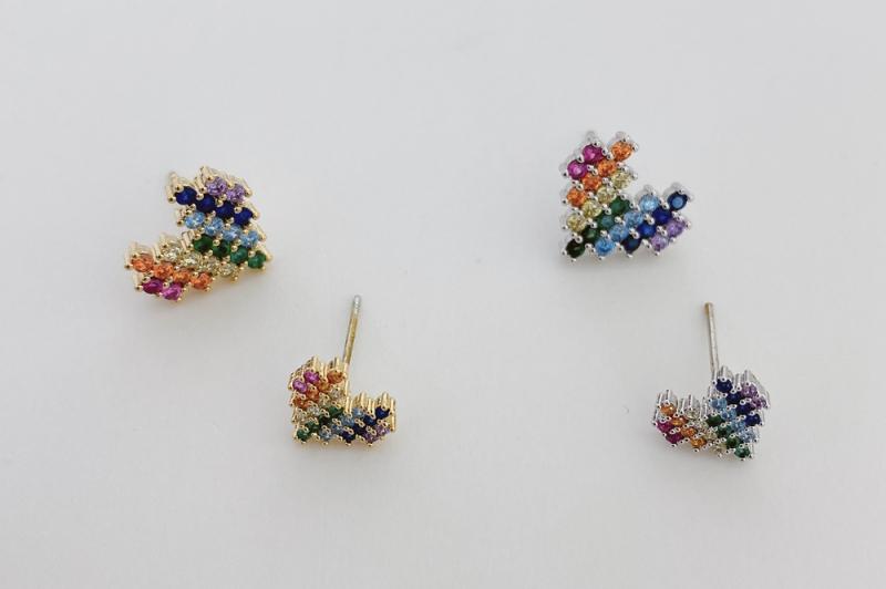 [Ozel] Shiny BRASS Cubic Zirconia Earring