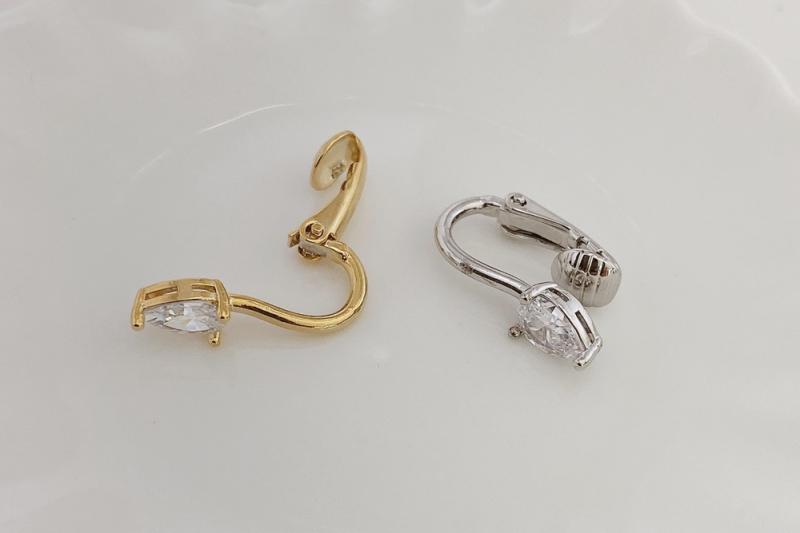 [Ozel] Shiny BRASS Cubic Zirconia Ear Cuff