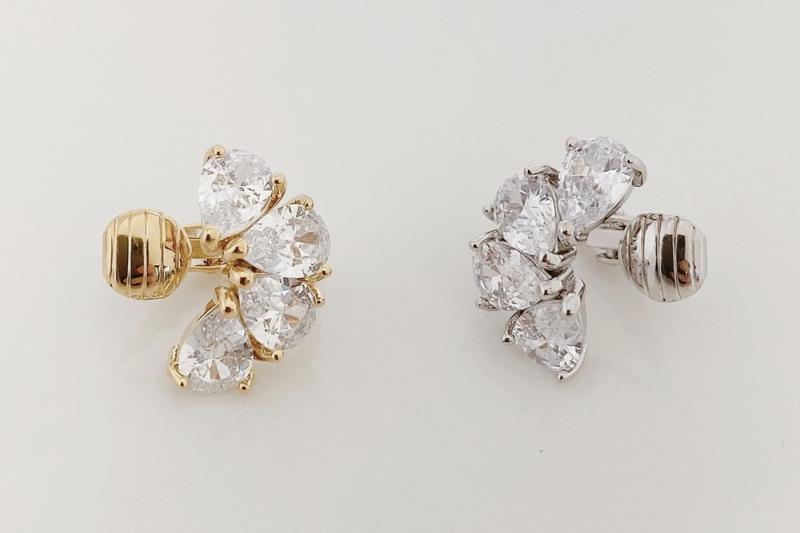 [Ozel] Shiny BRASS Cubic Zirconia Ear Cuff