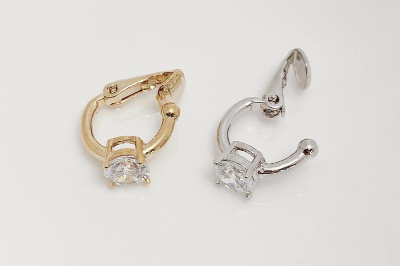 [Ozel] Shiny BRASS Cubic Zirconia Ear Cuff