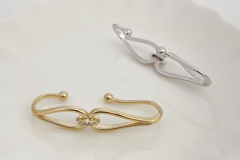 [Ozel] Shiny BRASS Cubic Zirconia Ear Cuff