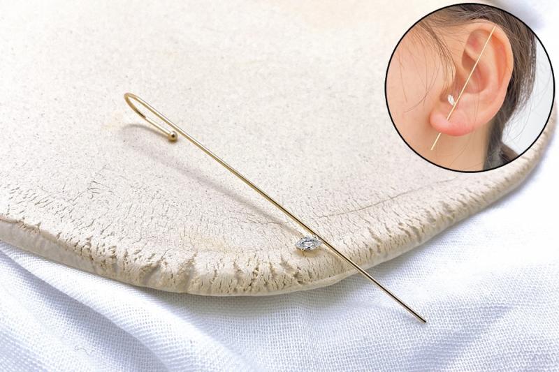 [Ozel] Shiny BRASS Cubic Zirconia Hair Accessory