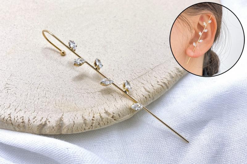 [Ozel] Shiny BRASS Cubic Zirconia Hair Accessory