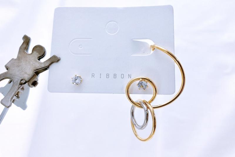 [Ozel] Shiny BRASS Cubic Zirconia Earring