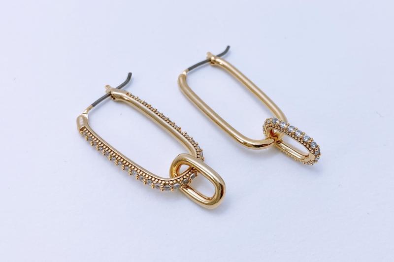 [Ozel] Shiny BRASS Cubic Zirconia Earring