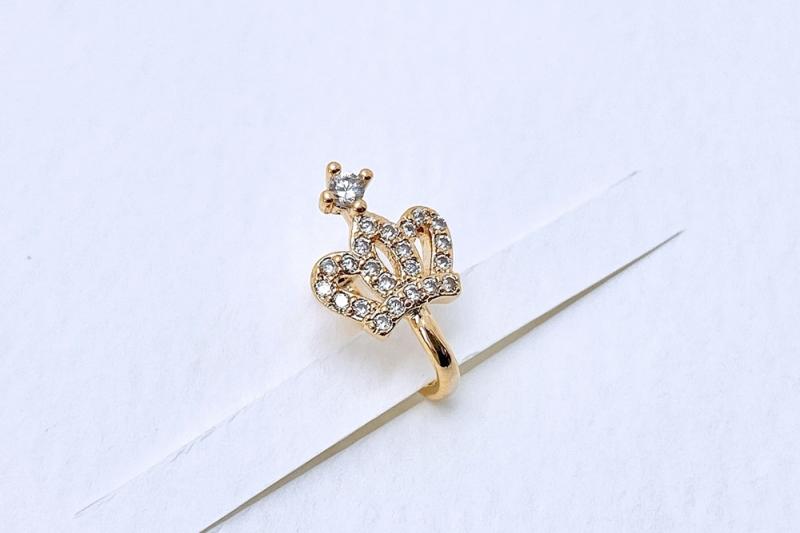 [Ozel] Shiny BRASS Cubic Zirconia Ear Cuff